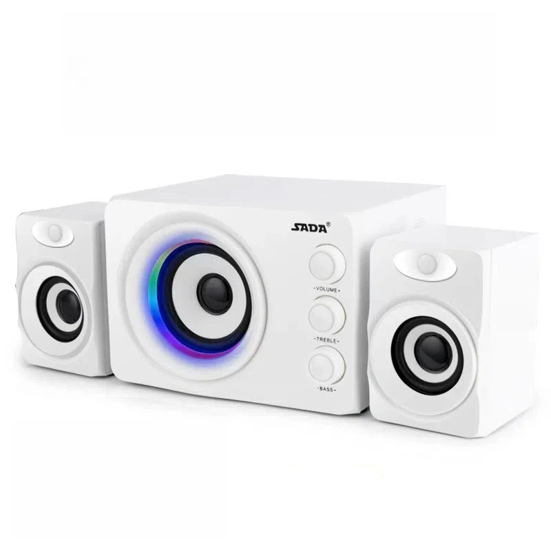 조명이있는 유선 컴퓨터 스피커